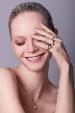 Bague pavée de diamants en or jaune et or blanc 18K - US 7