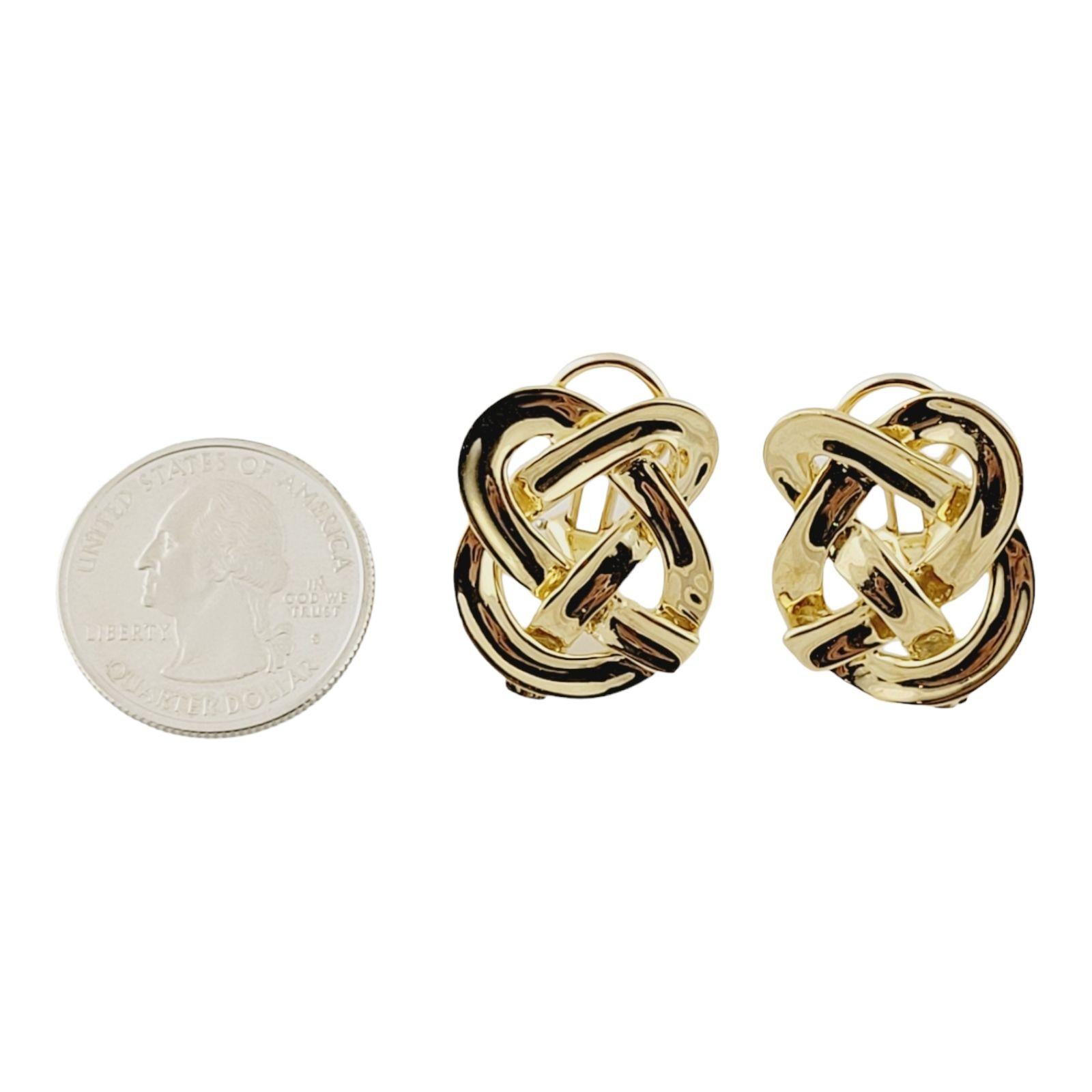 18K Yellow Gold Angela Cummings Clip on Pretzel Twist Earrings For Sale 4
