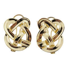 18K Yellow Gold Angela Cummings Clip on Pretzel Twist Earrings
