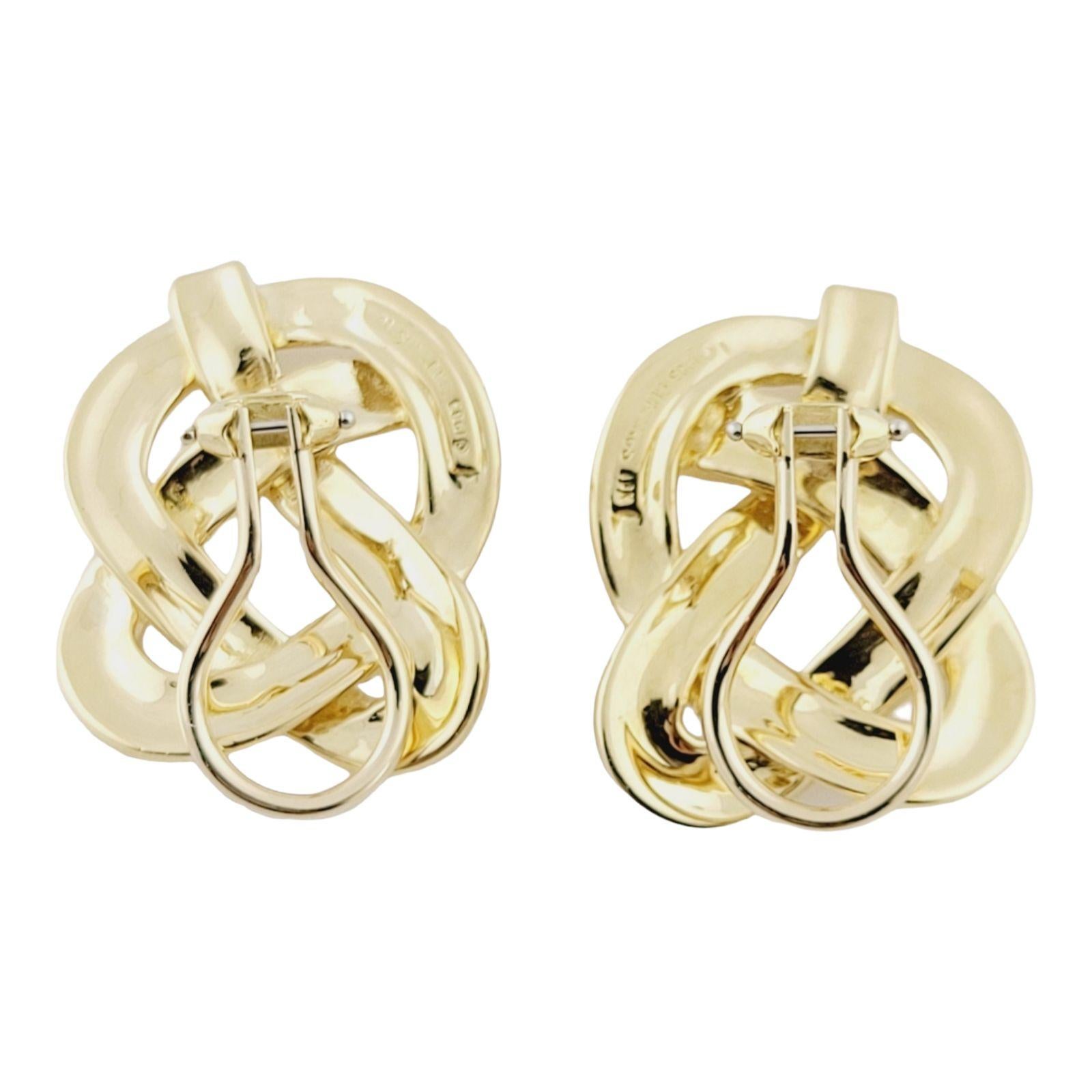 18K Yellow Gold Angela Cummings Clip on Pretzel Twist Earrings In Good Condition For Sale In Washington Depot, CT