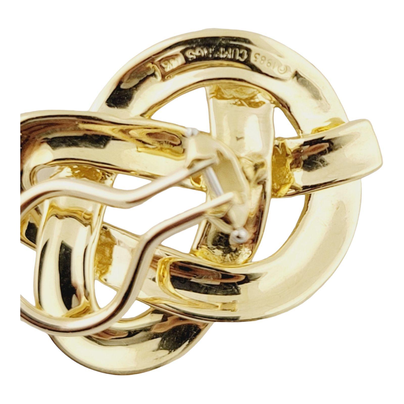 18K Yellow Gold Angela Cummings Clip on Pretzel Twist Earrings For Sale 1