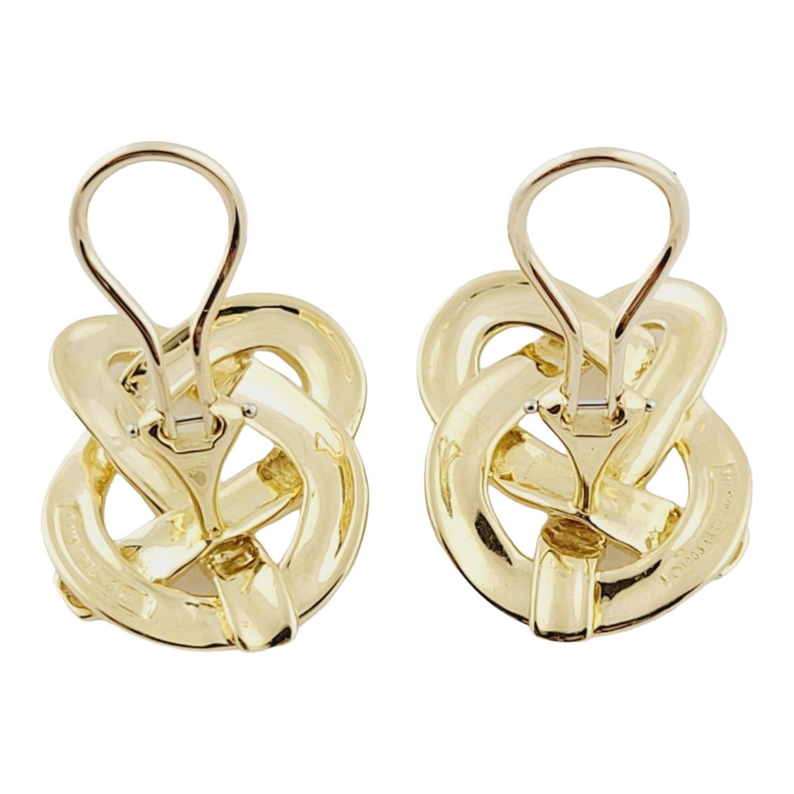 18K Yellow Gold Angela Cummings Clip on Pretzel Twist Earrings For Sale 3