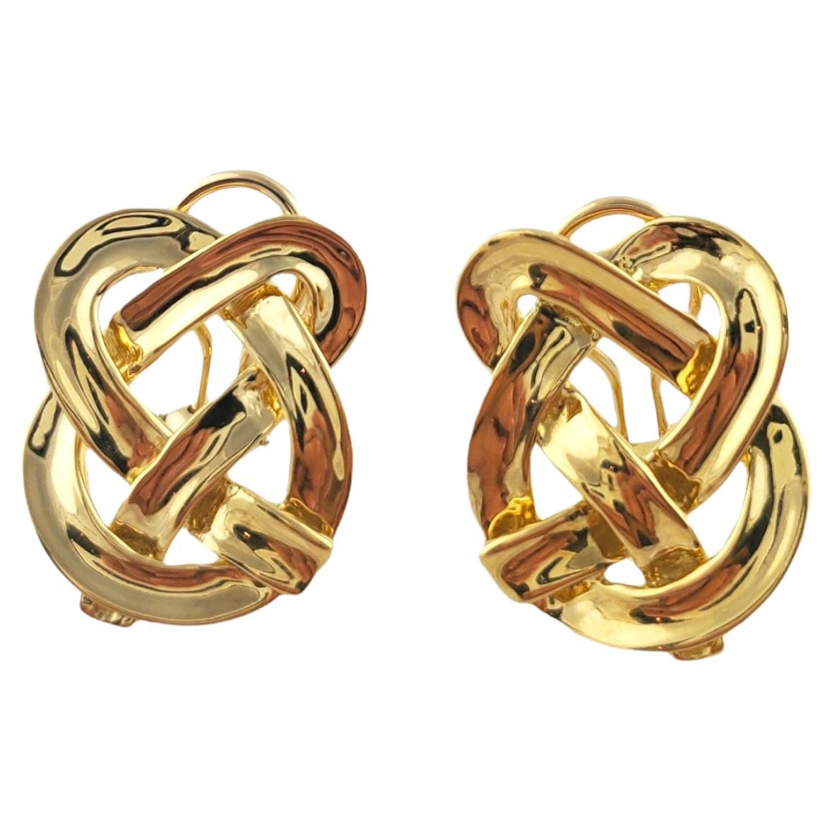 18K Yellow Gold Angela Cummings Clip on Pretzel Twist Earrings For Sale