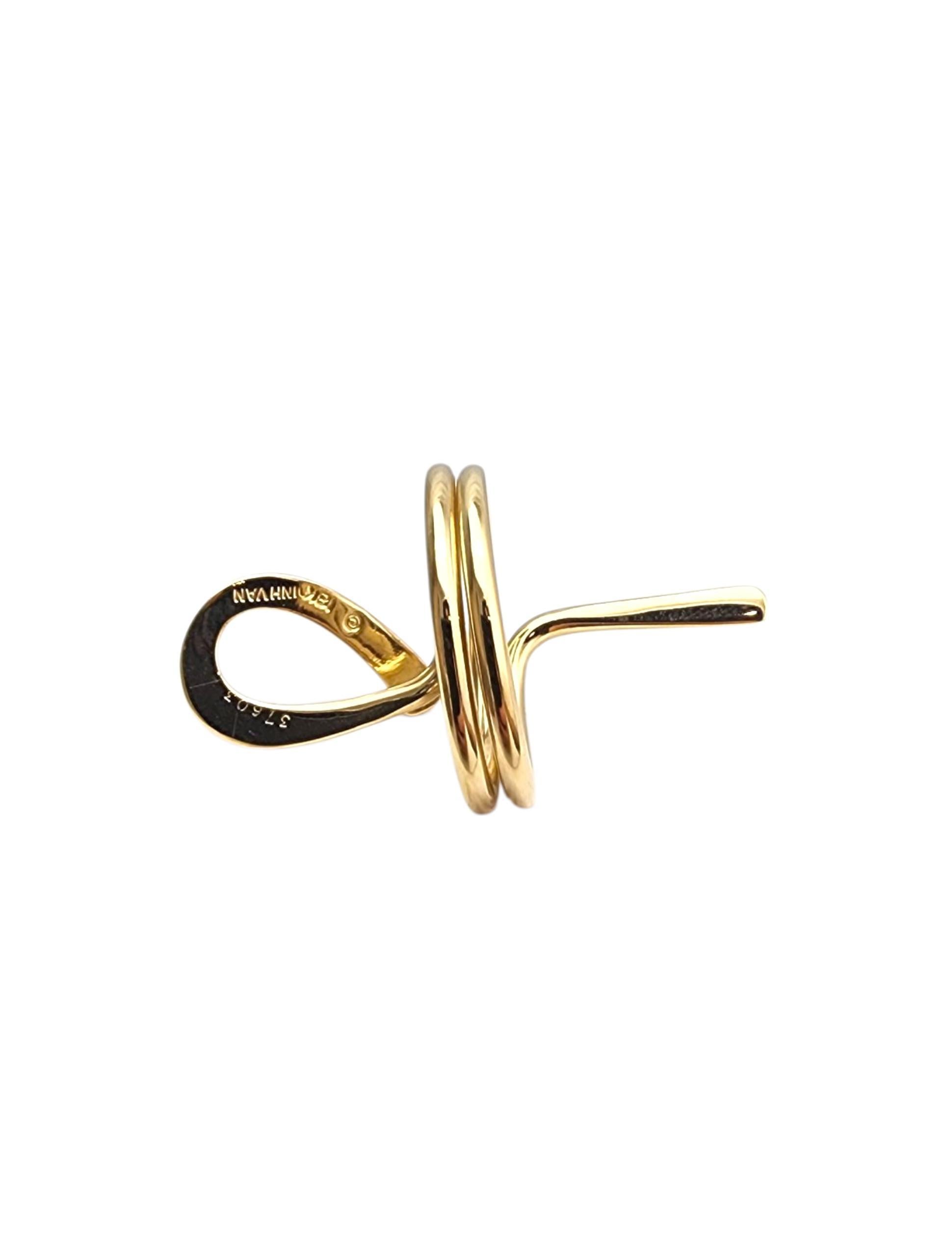 Donna Anello con croce ANKH in oro giallo 18K #22850 in vendita