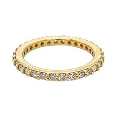 18k Yellow Gold Anniversary Band with Top Light Brown Diamonds