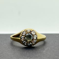 18 Karat Gelbgold Antiker georgianischer Diamantring mit Rosenschliff