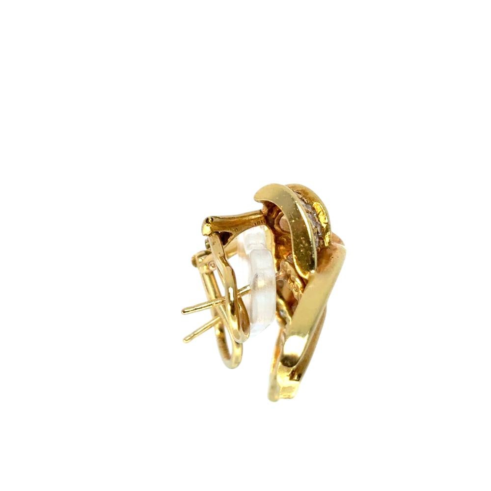 Boucles d'oreilles ruban en or jaune 18 carats avec diamants d'environ 1,17 carat en vente 2