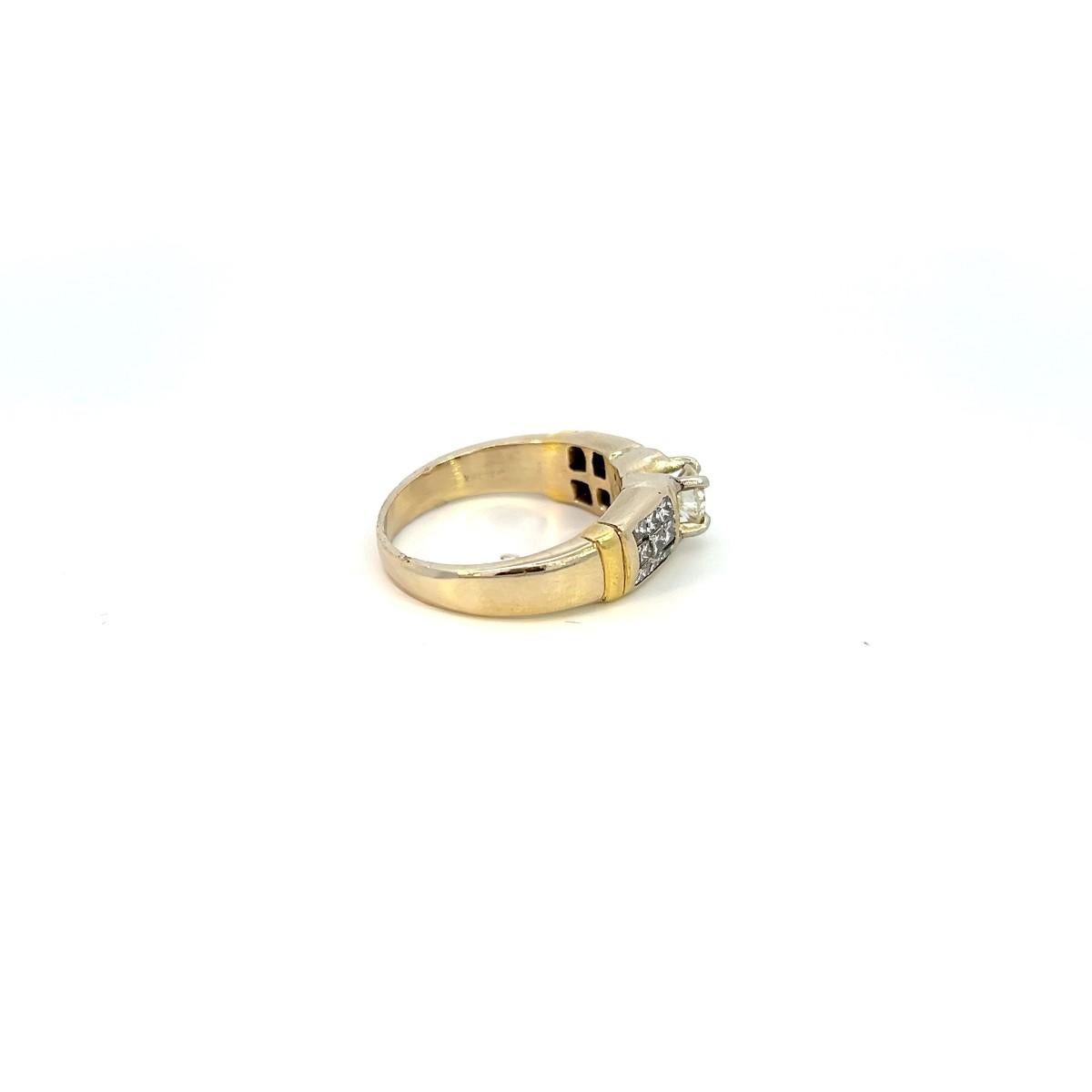 Round Cut 18K Yellow Gold apx 19/20 CTW round Diamond Engagement Ring SZ:8.5 7.86g  For Sale