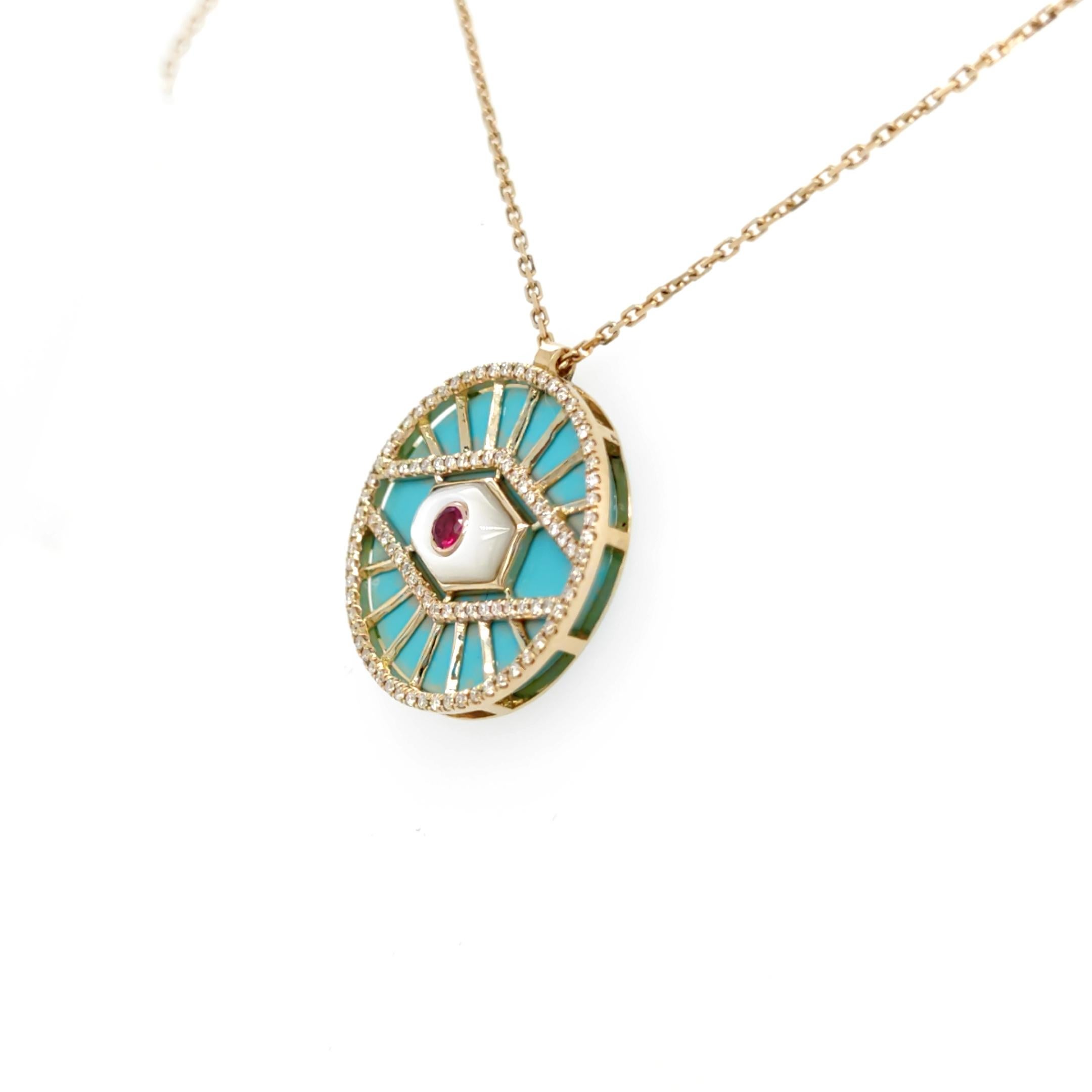 evil eye necklace gold 18k