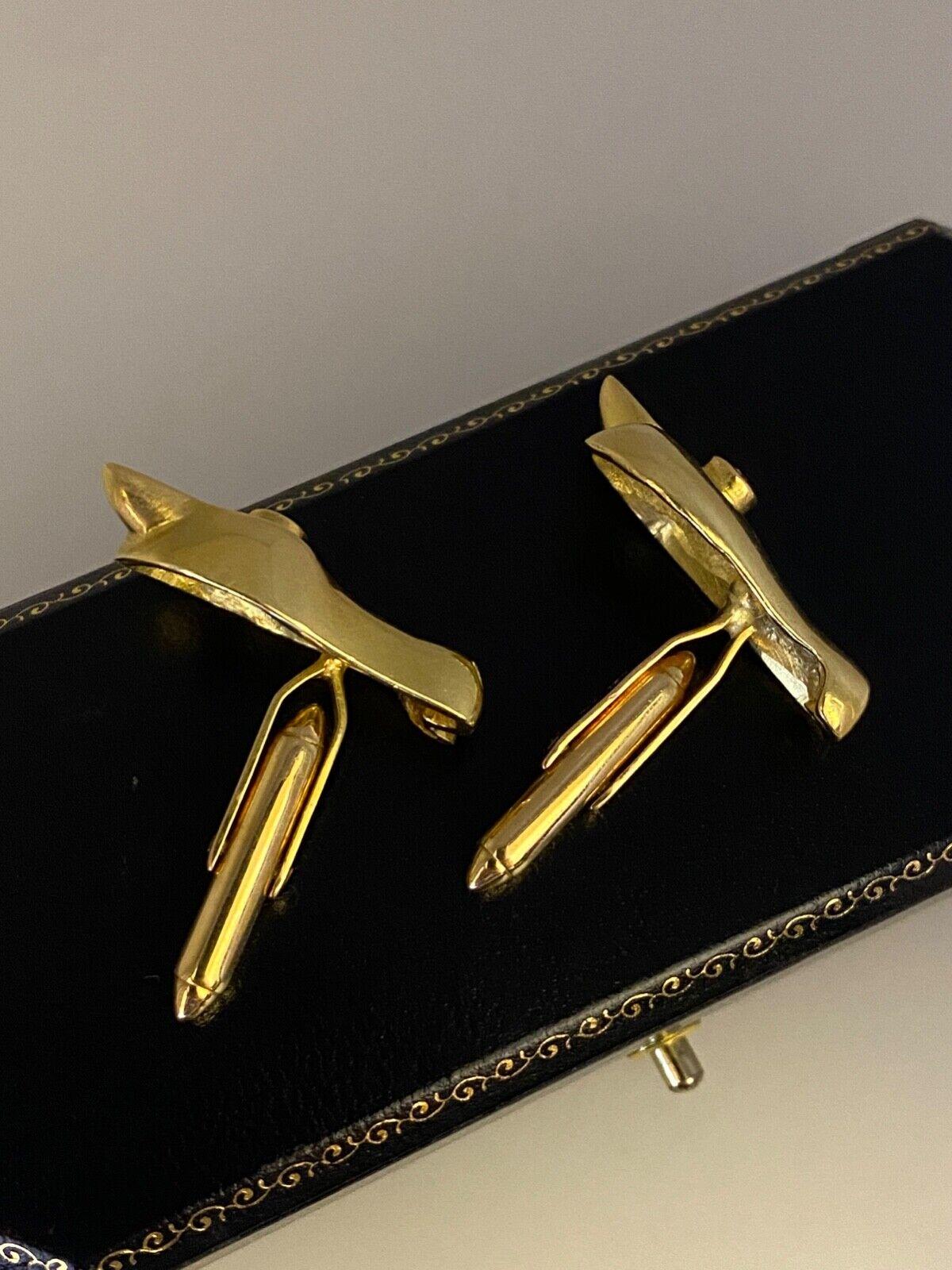 18k Yellow Gold, Argyle Champagne Diamond Melbourne Cup Horse Heads Cufflinks For Sale 1