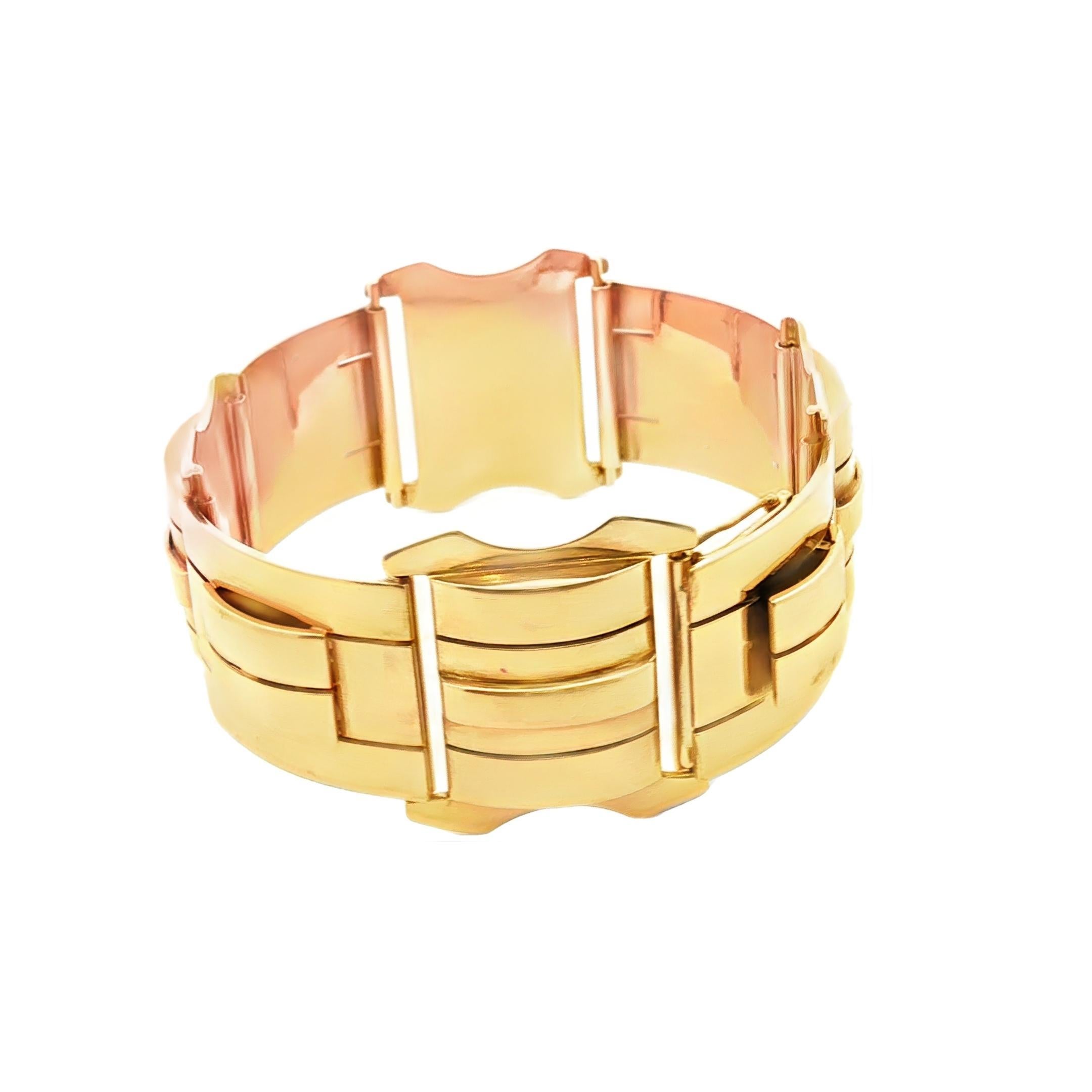 Art déco Bracelet Art Déco 1930 en or jaune 18K 100.40 gr en vente