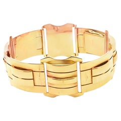 Bracciale Art Deco anni '30 in oro giallo 18 carati 100,40 gr