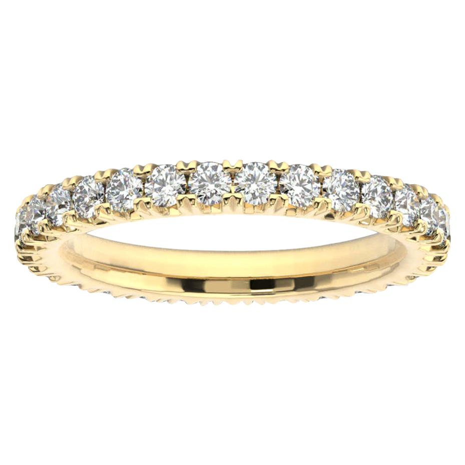 18K Yellow Gold Audrey French Pave Eternity Ring '1 Ct. tw' For Sale