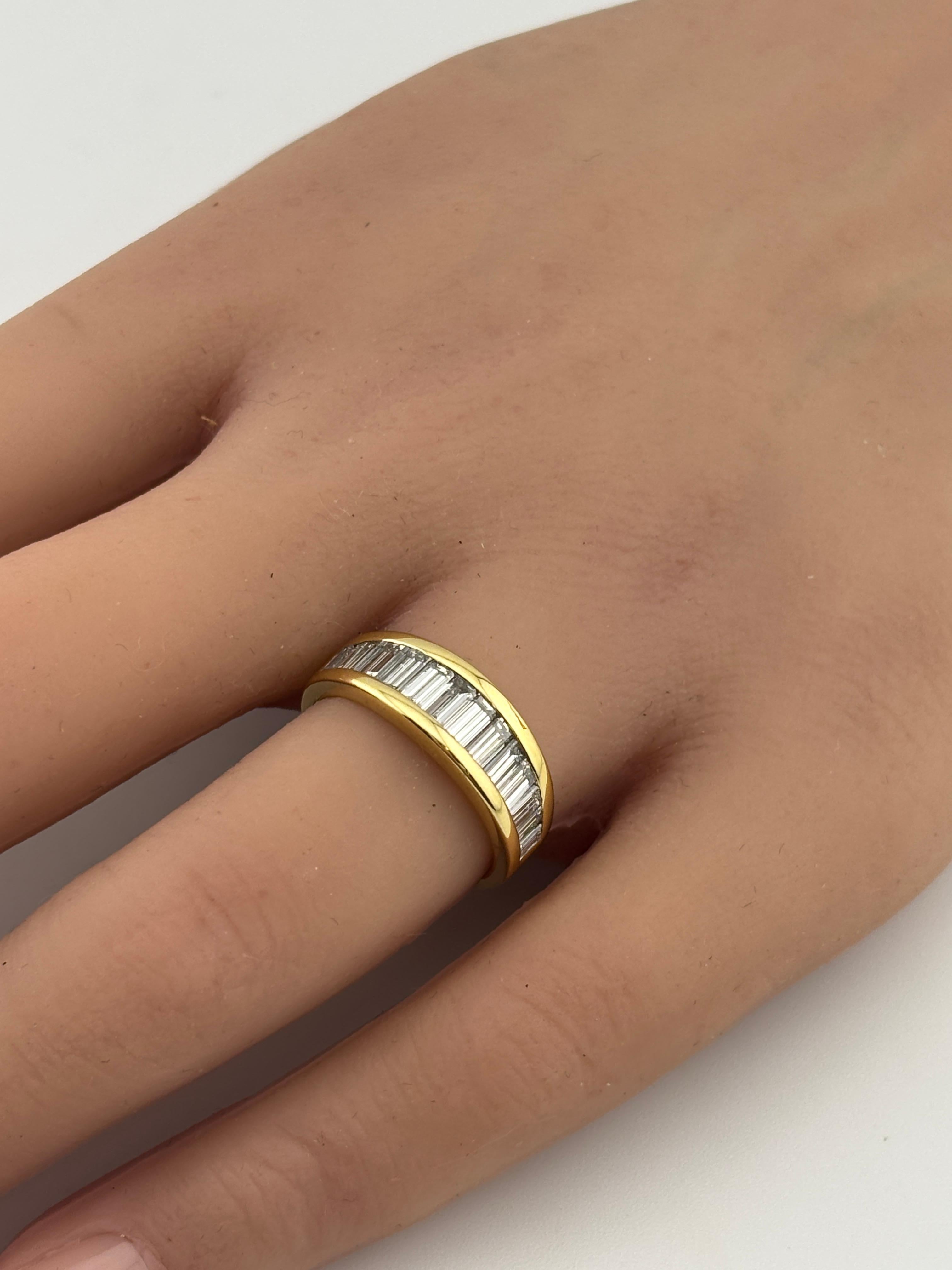 18k Yellow Gold Baguette Diamond Band For Sale 3