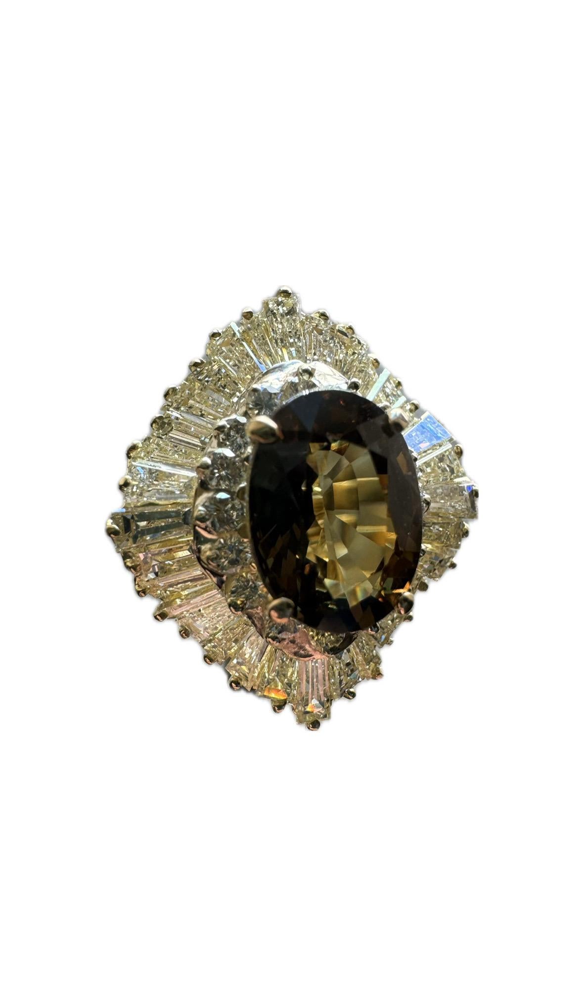 18K Yellow Gold Ballerina Diamond GIA Certified 4.21 Carat Alexandrite Ring 5