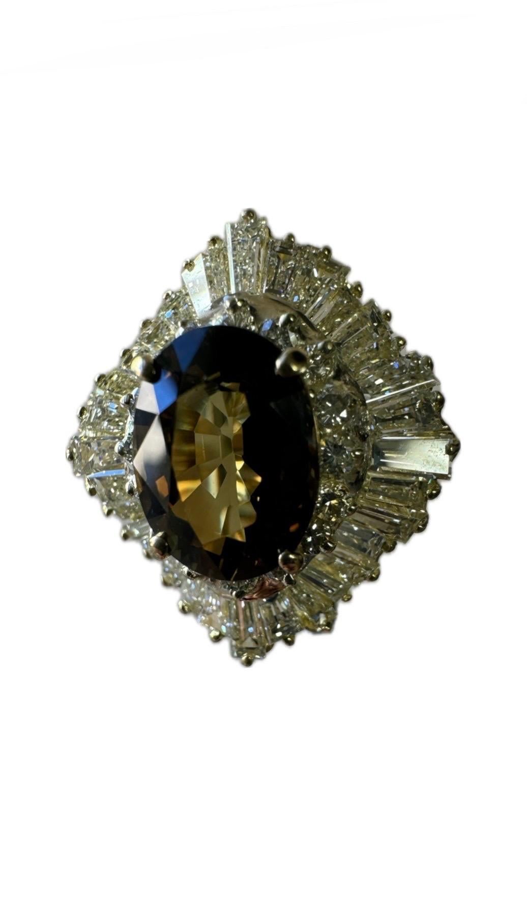 18K Yellow Gold Ballerina Diamond GIA Certified 4.21 Carat Alexandrite Ring 7