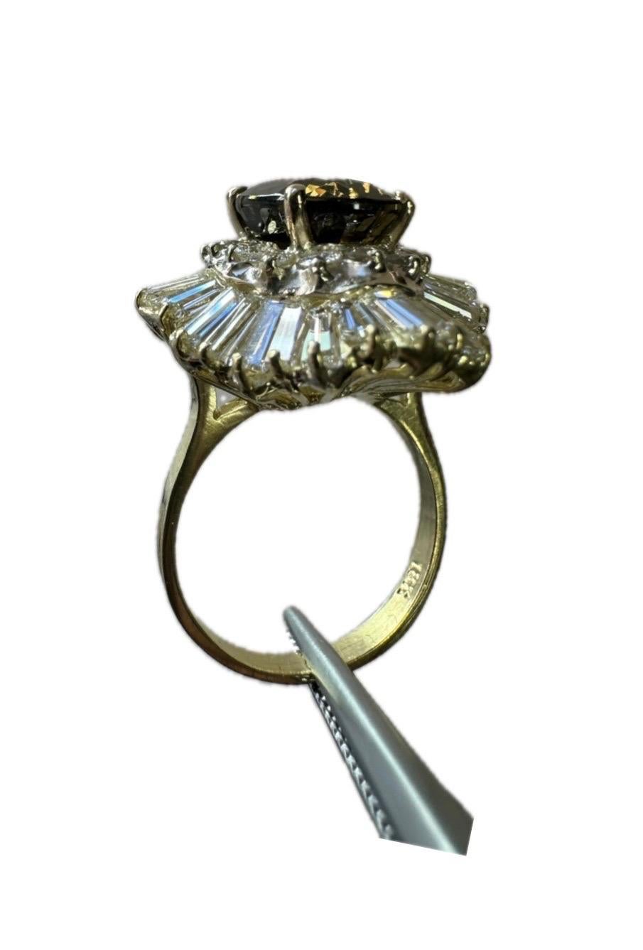 18K Yellow Gold Ballerina Diamond GIA Certified 4.21 Carat Alexandrite Ring 8