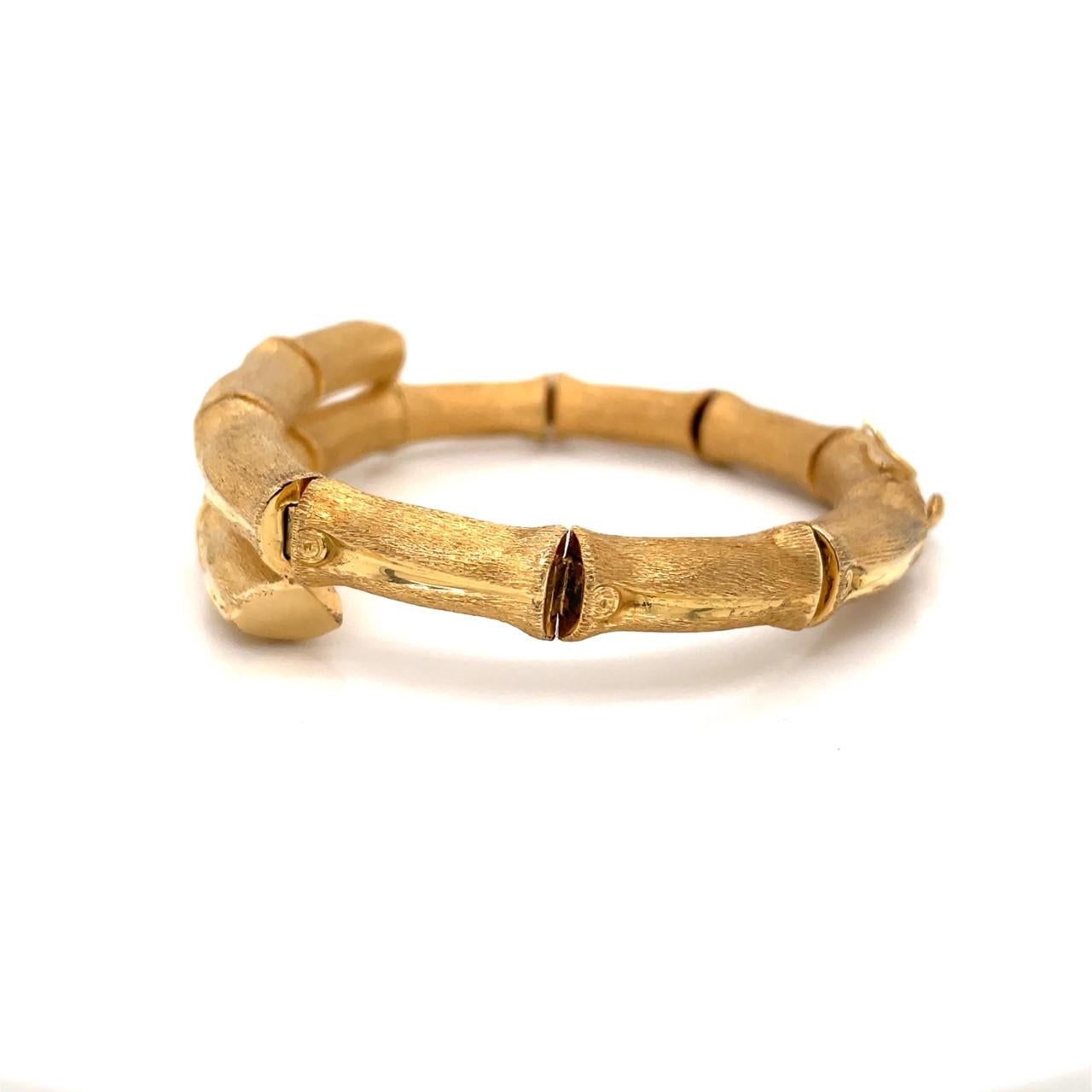 18 Karat Gelbgold Bambus-Armband im Zustand „Gut“ in Newport Beach, CA