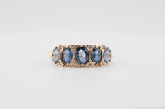 18K Yellow Gold Band Ring with Ceylon Blue Sapphires – Approx. 5ct