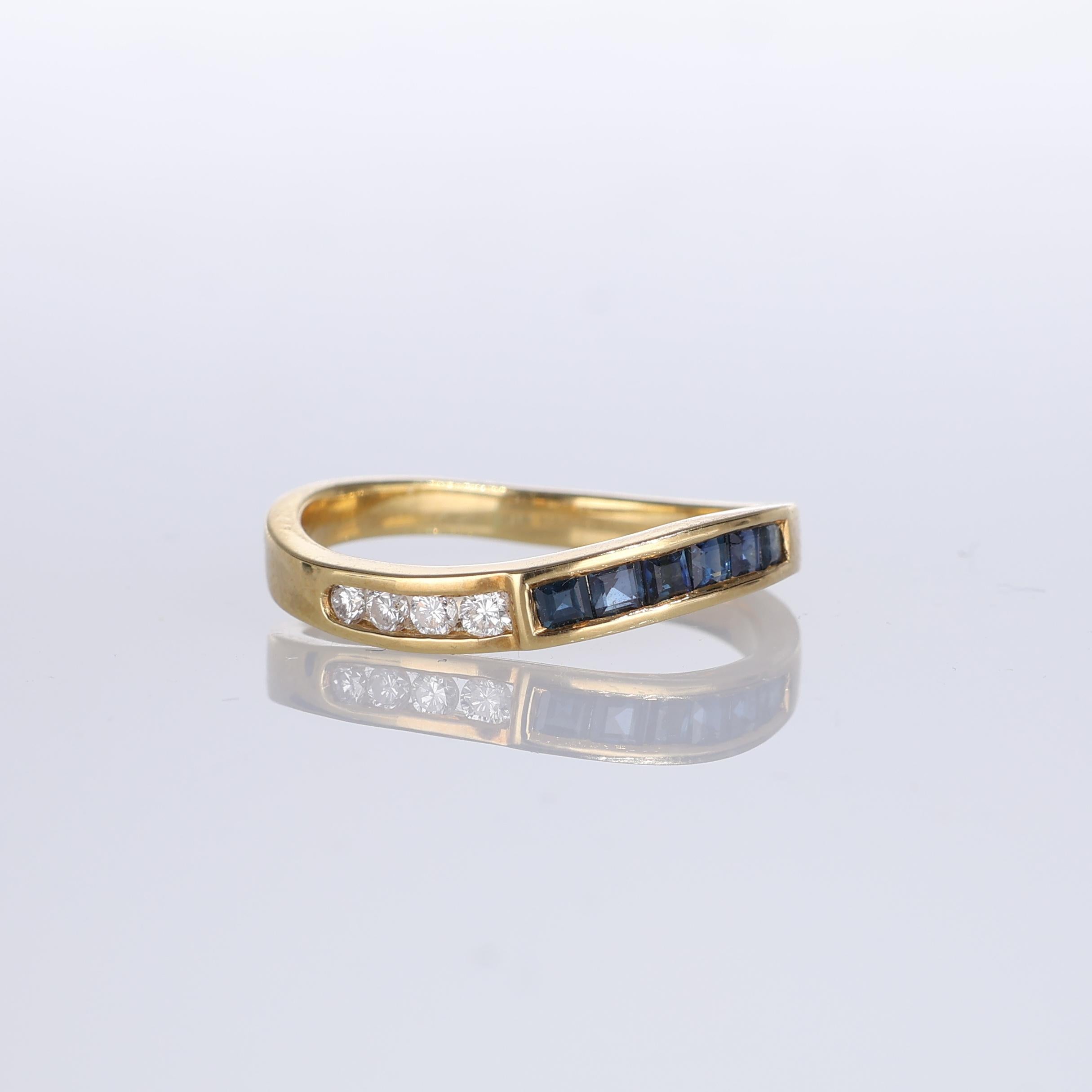 IMPORTANT NOTE:
✔ No additional costs will be added to this order.
✔ Shipping and customs duties are fully covered by us.
--------------------
A sleek and refined 18K yellow gold band ring featuring a row of brilliant-cut diamonds totaling 0.12