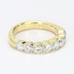 18k Yellow Gold Band with Eight Bezel Set Diamonds - Size 4