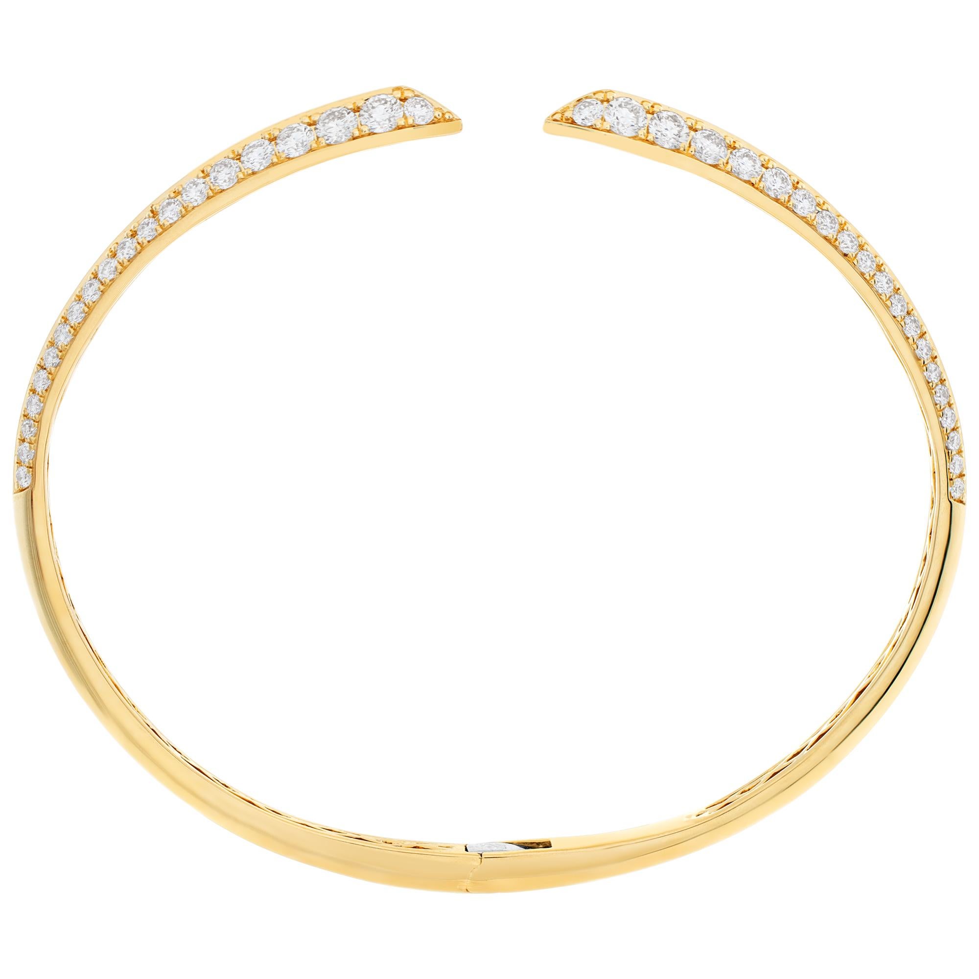 Bracelet jonc en or jaune 18 carats Pour femmes en vente