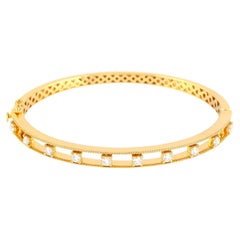 18K Yellow Gold Bangle With Diamonds