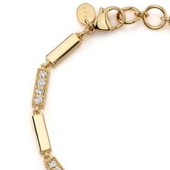 18 Karat Gold Bar Bracelet with 3.74ctw Old European Cut Diamonds