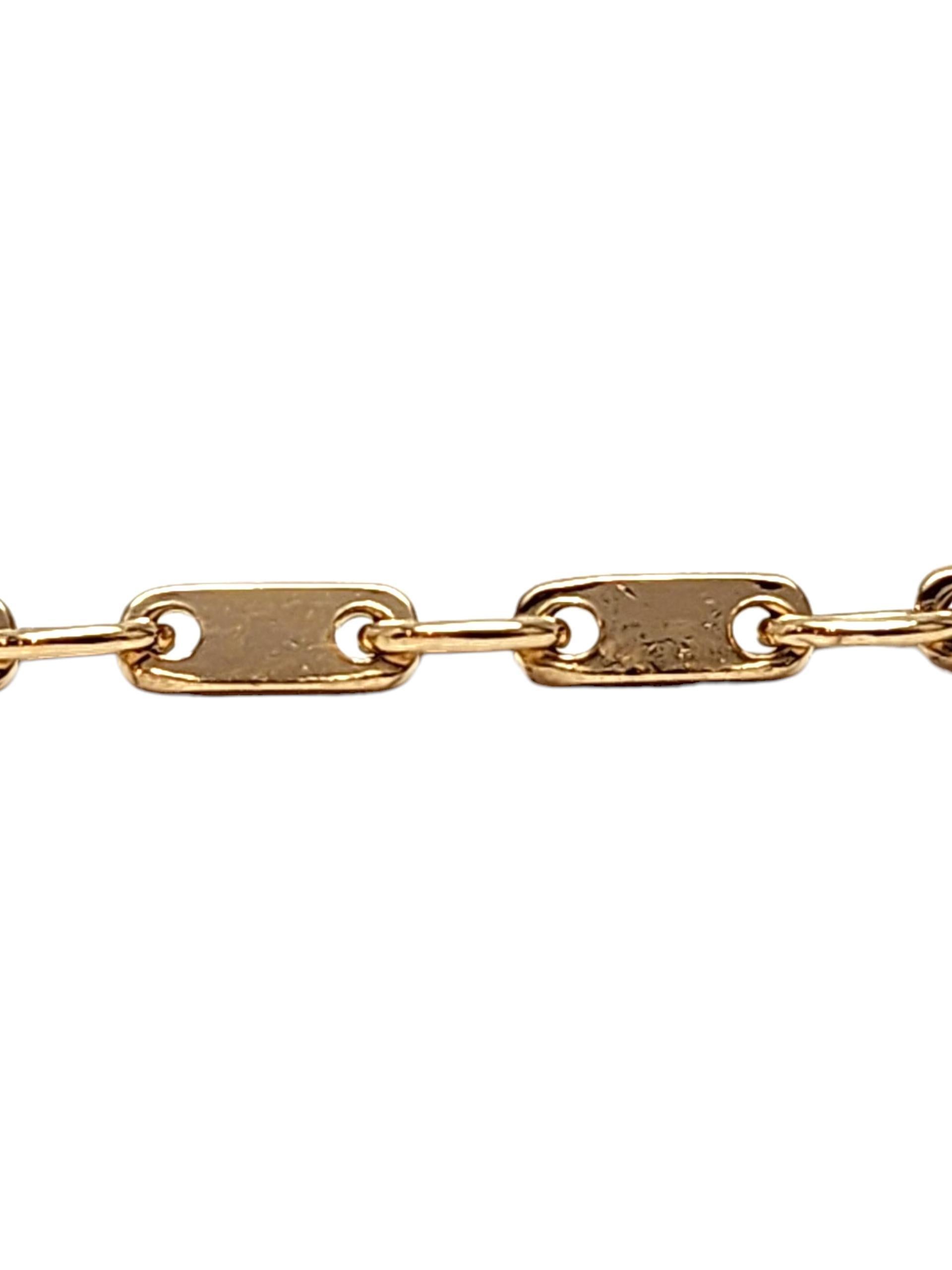 Women's 18K Yellow Gold Bar Link Chain #22813 For Sale