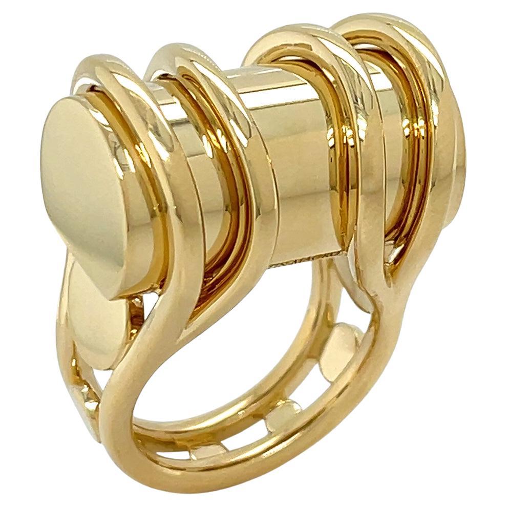 18K Yellow Gold Barrel Ring