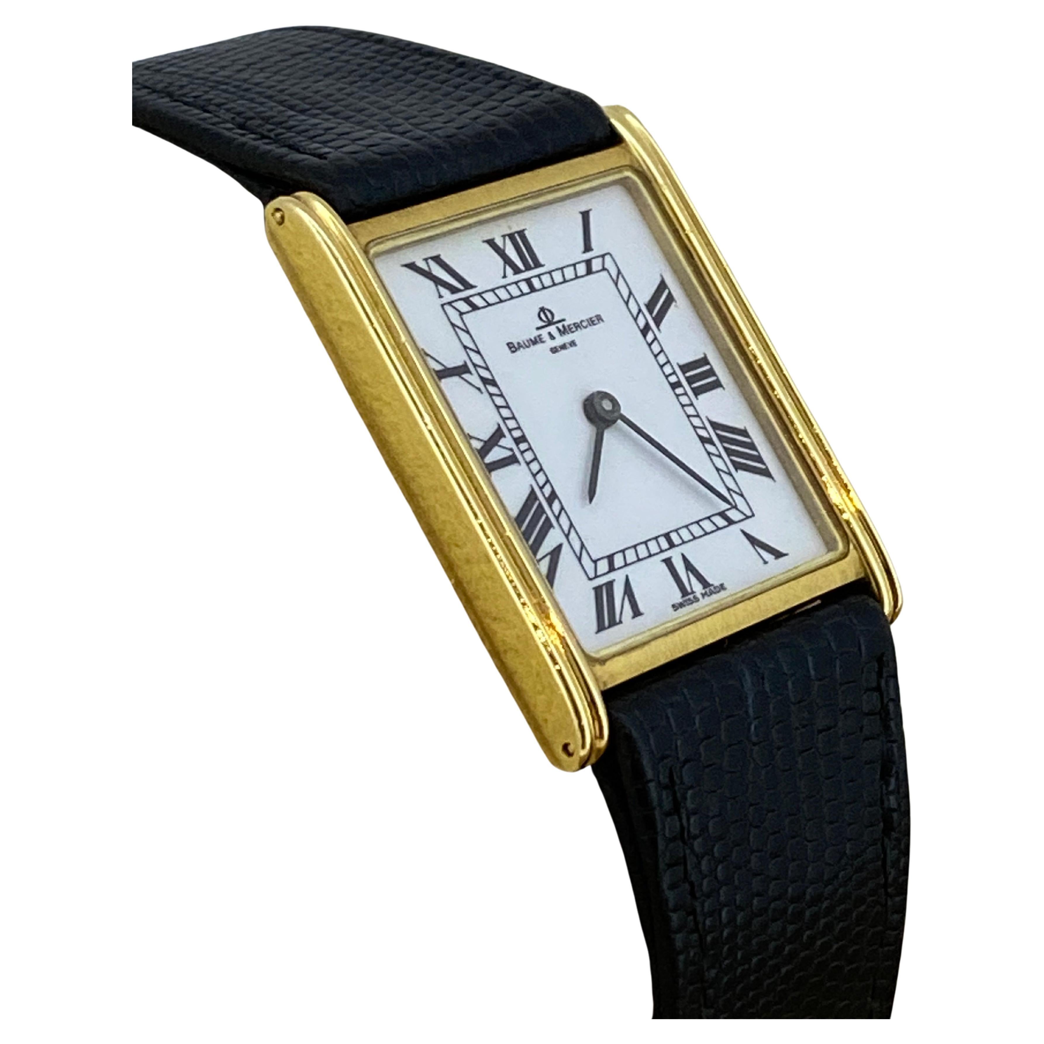 Es uno de los relojes más codiciados y deseados, 

este elegante Baume & Mercier Geneve de oro de 18 quilates, 

ref 1830  

está en perfecto estado y funciona perfectamente 

 

Se remonta a la década de 1980, 

de diseño atemporal 

este reloj es