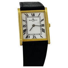 Vintage 18K Yellow Gold Baume & Mercier Geneve ref 1830 Swiss Quartz Rectangle Watch