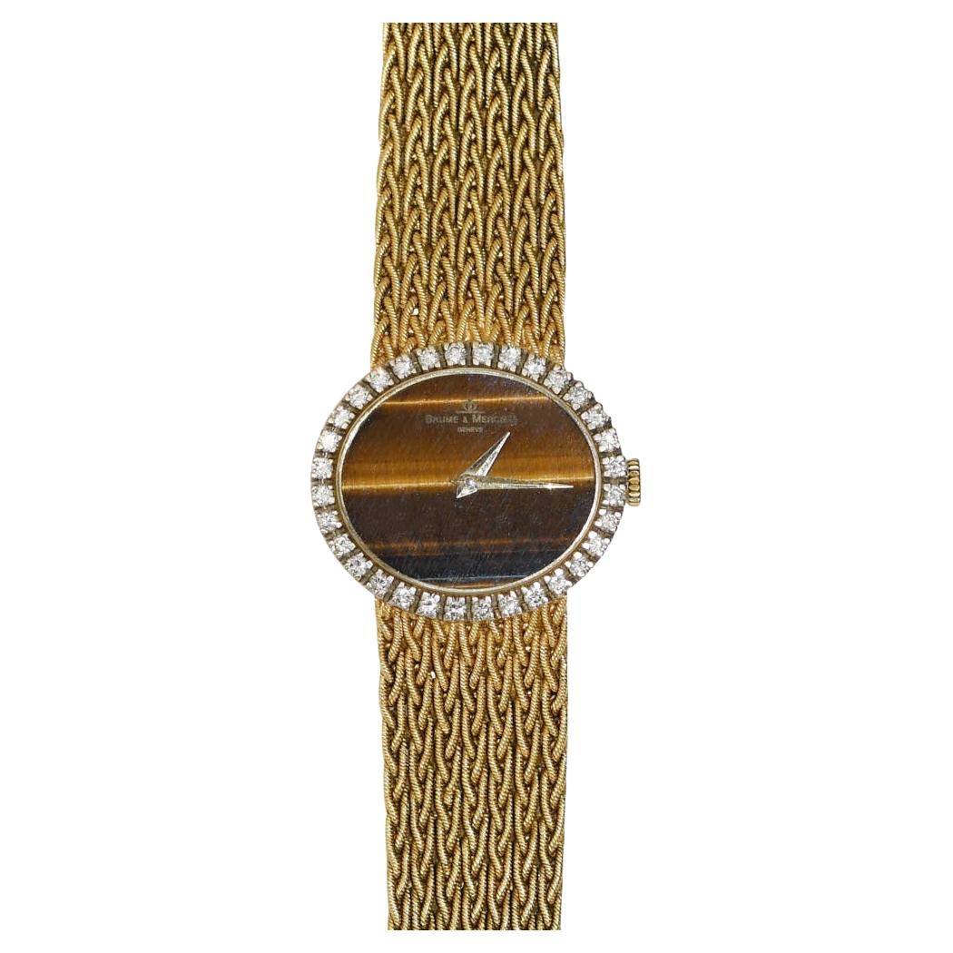 18K Yellow Gold Baume & Mercier Watch, 0.50TDW, 54.7gr For Sale