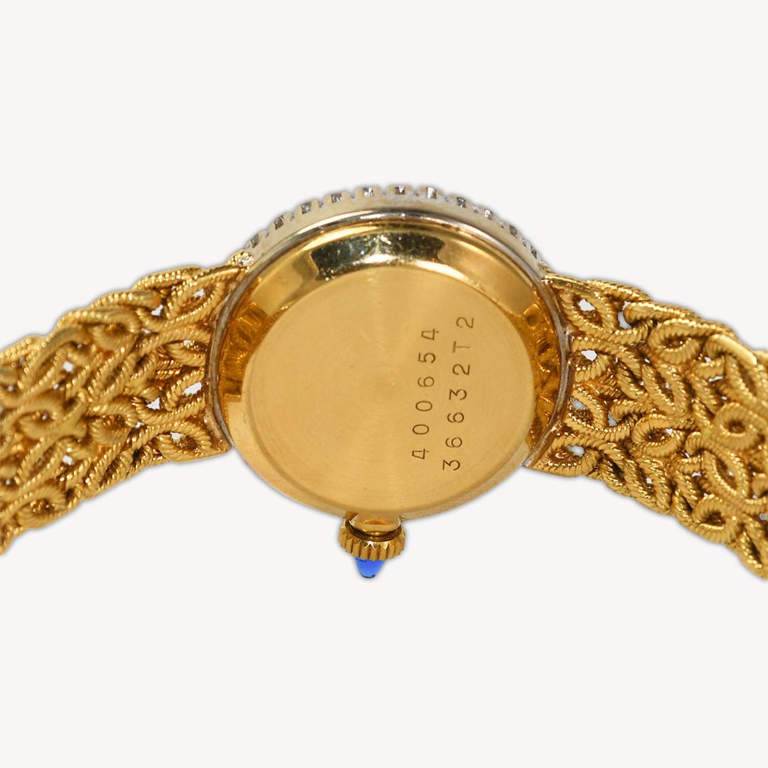 Women's or Men's 18K Yellow Gold Baume & Mercier with Diamond Bezel Watch 21mm
