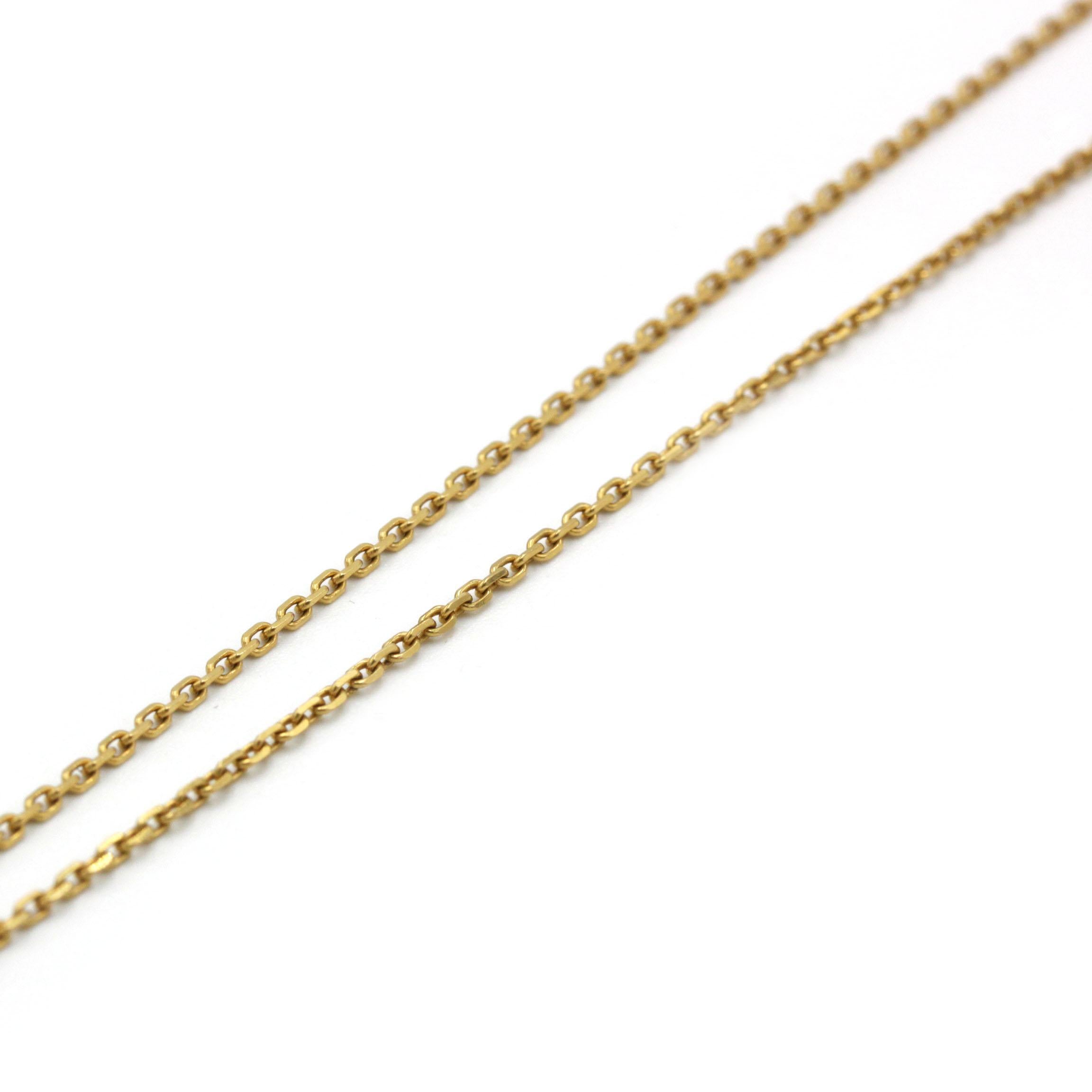 Pendentif en or jaune 18K avec chaton en diamant - 0.50 ct G VS Chaîne incluse Bon état - En vente à MONTMORENCY, FR