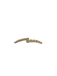 18K Gelbgold Lünette-Set CZ gebogene Bar Ohrstecker #25147