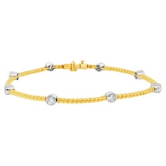 18k Yellow Gold Bezel Set Diamond Bracelet