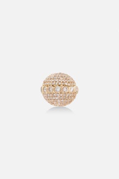 Bracelet en or jaune 18 carats, grand orbe incrusté de diamants