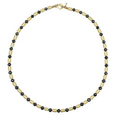 18K Yellow Gold Black Diamond Bead Necklace by Barbara Heinrich