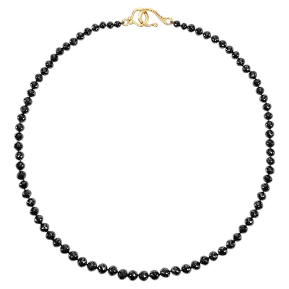 Collana di perle con diamanti neri in oro giallo 18 carati di Paula Crevoshay, 20".