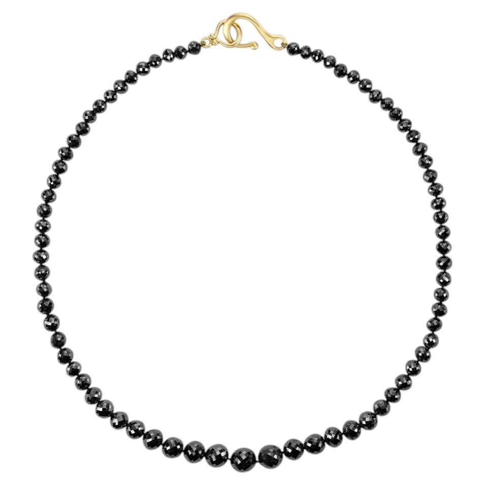 Collar de cuentas de diamantes negros de oro amarillo de 18 quilates de Paula Crevoshay