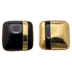 Ohrringe aus 18 Karat Gelbgold mit schwarzem Onyx