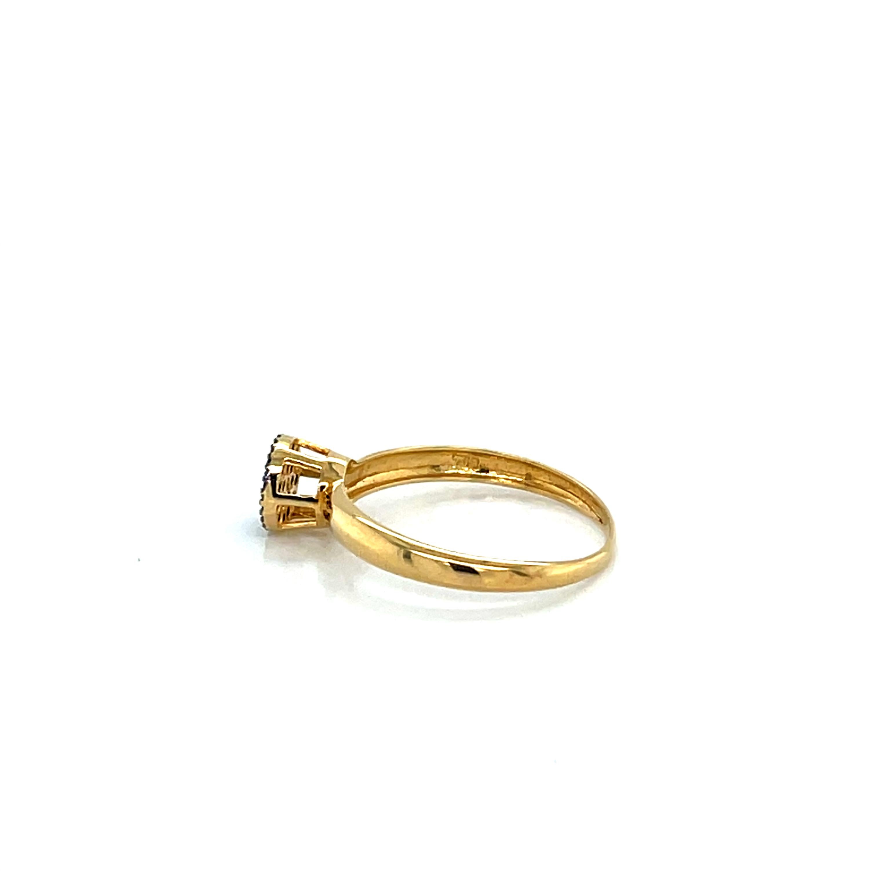 Anello con gemma Spinello Nero in oro giallo 18K in vendita 3