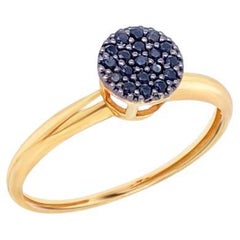 18K Yellow Gold Black Spinel Pavé Ring