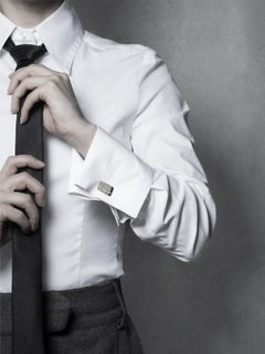 Boutons de manchette en or jaune 18K saphir étoilé noir