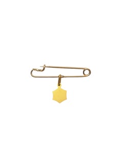 Medaglia della Madonna in oro giallo 18K su spilla #25193