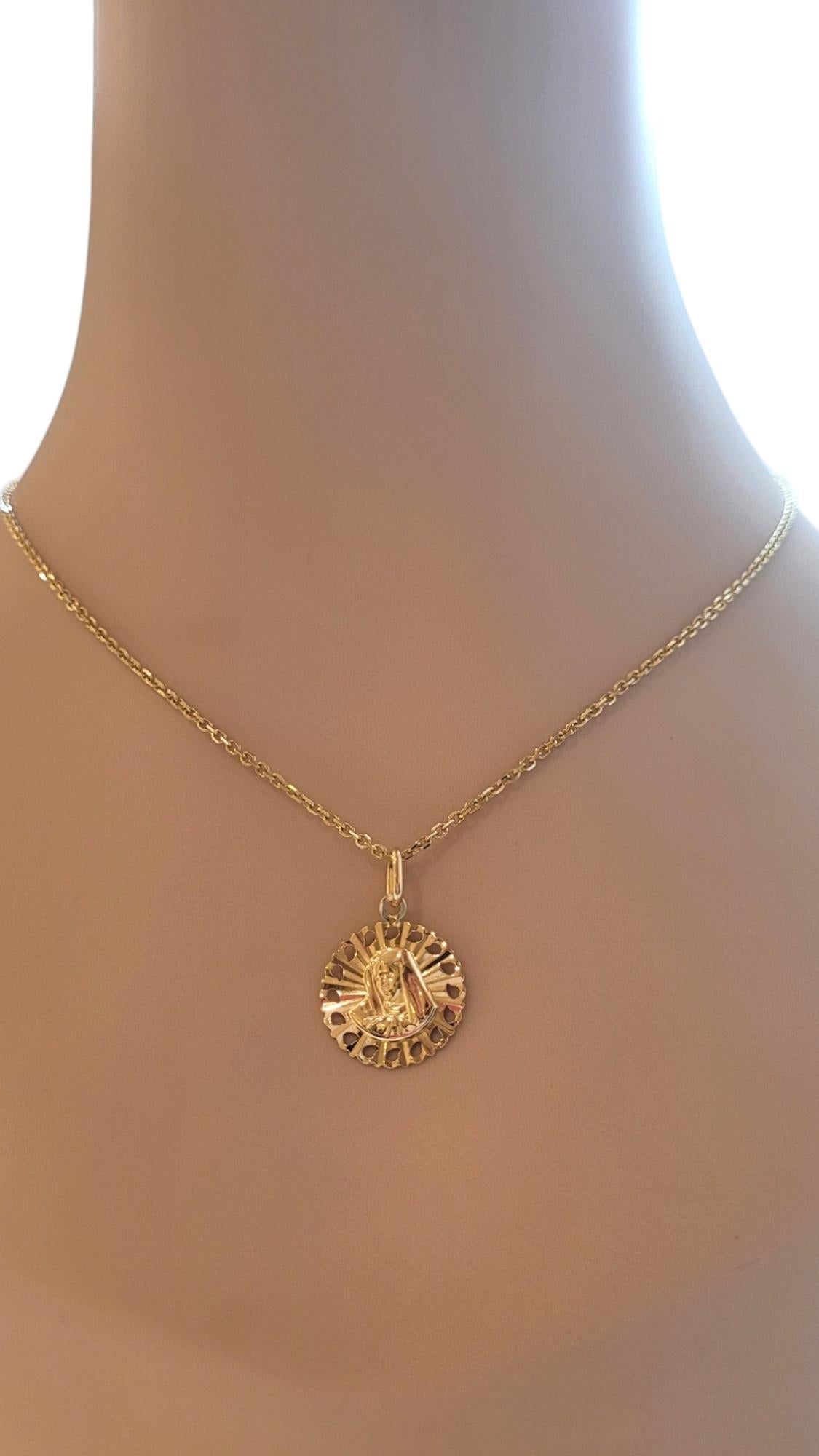 18K Yellow Gold Blessed Mother Pendant #20534 For Sale 4
