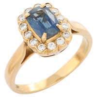 Royal Blue Marquise Sapphire Diamond Gold Engagement Ring at 1stDibs ...