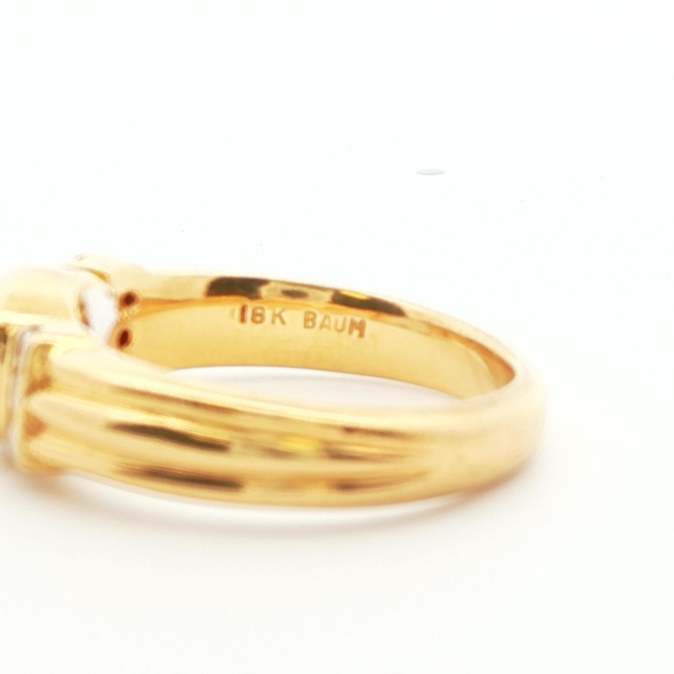 Anillo de oro amarillo de 18 quilates con zafiro azul y diamantes en venta 2