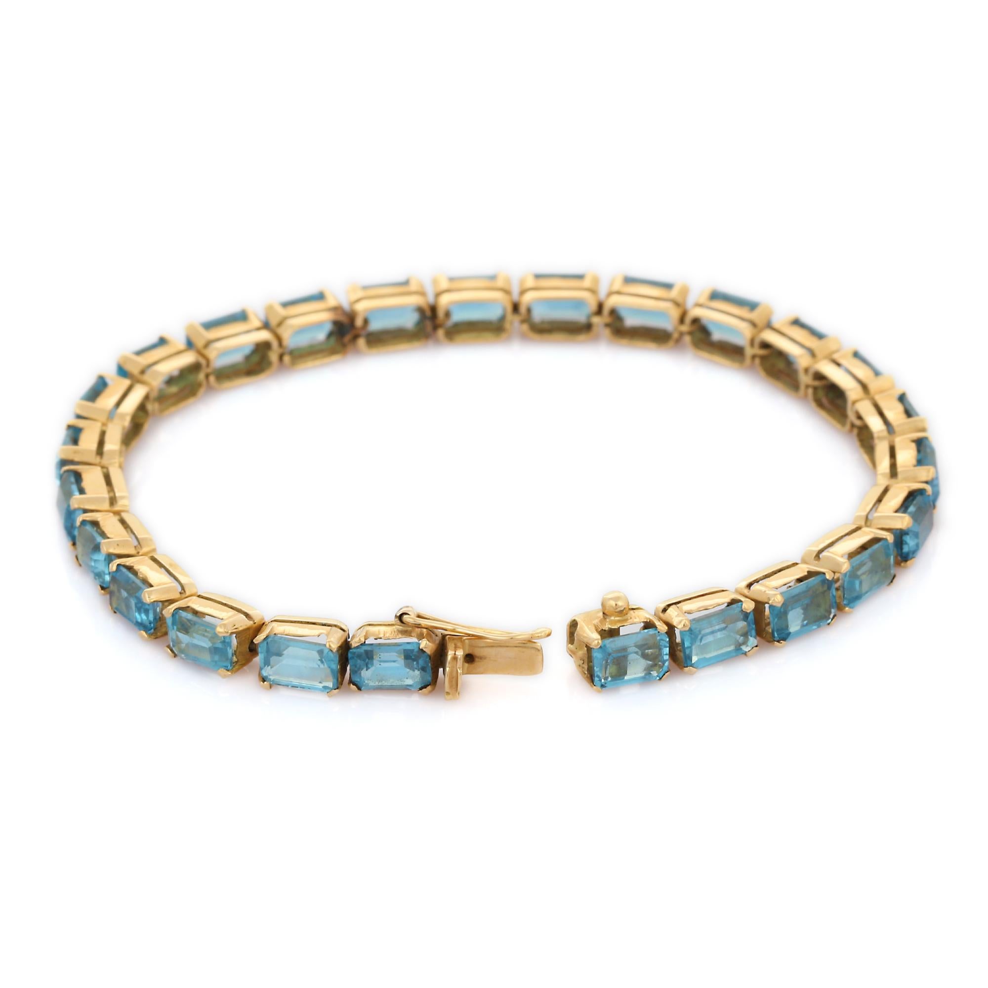 blue topaz tennis bracelet